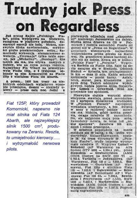 Rajd Warszawski 1973r