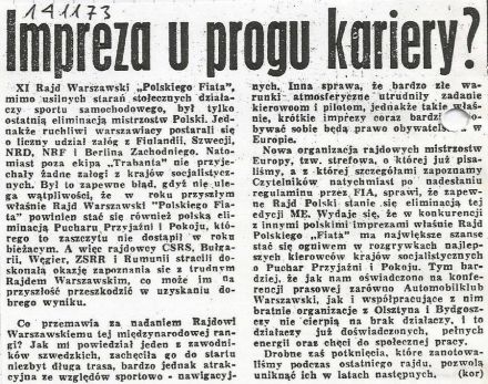 Rajd Warszawski 1973r