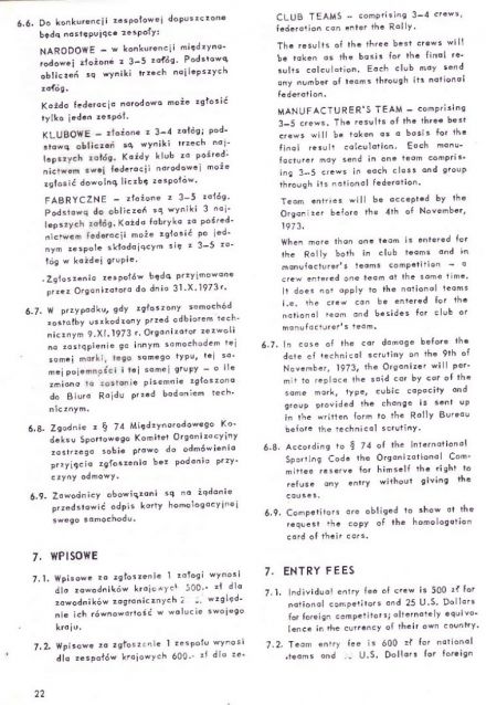 Rajd Warszawski - 1973r