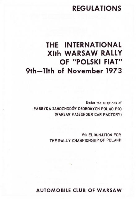 Rajd Warszawski - 1973r