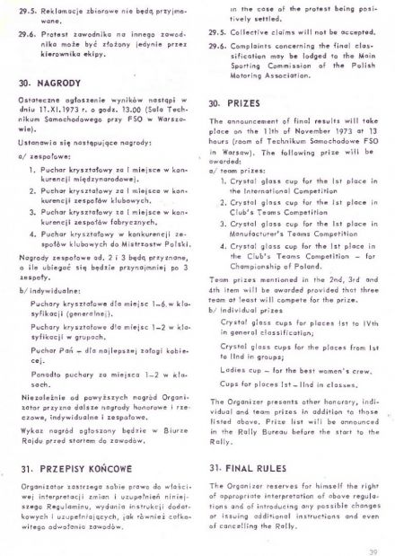 Rajd Warszawski - 1973r