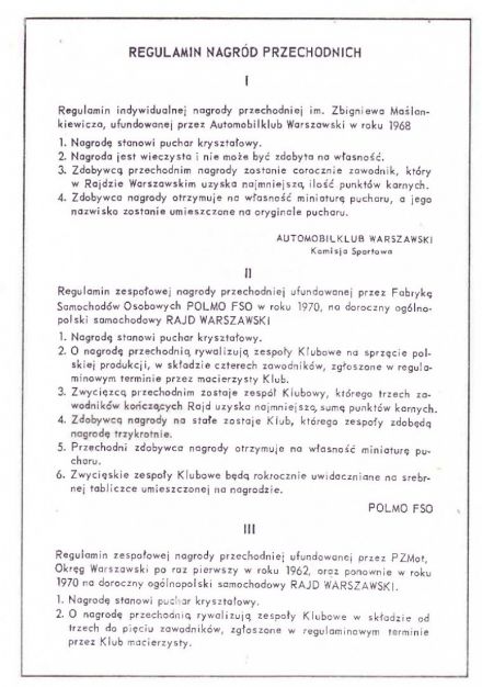 Rajd Warszawski - 1973r