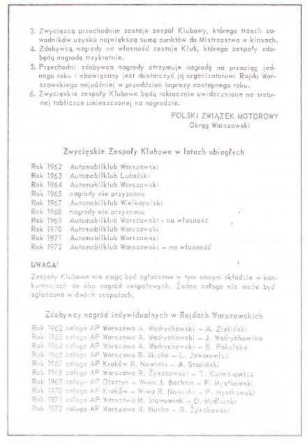 Rajd Warszawski - 1973r