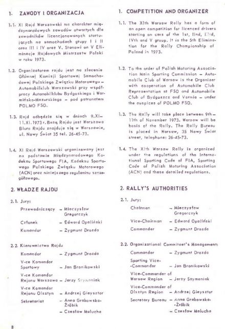 Rajd Warszawski - 1973r