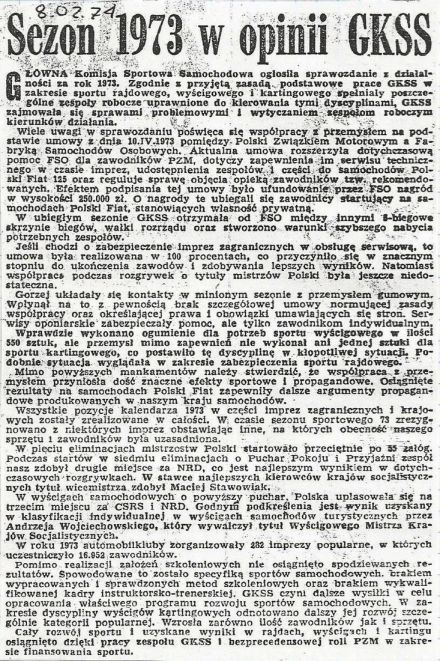 Rajdowe Mistrzostwa Polski 1973r