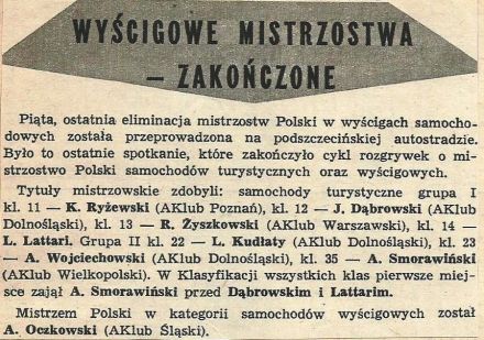 Wyścigowe Mistrzostwa Polski 1973r