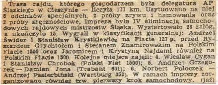 3 Rajd Barburki Cieszyńskiej 1974r