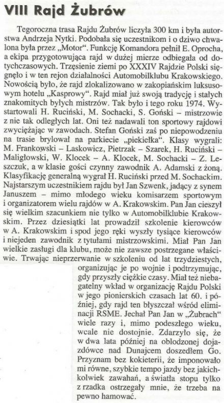 8 Rajd Żubrów 1974r