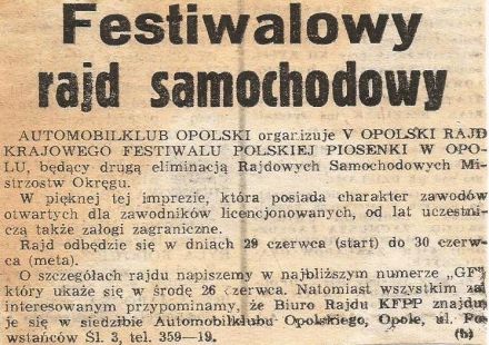 5 Rajd Festiwalowy 1974r
