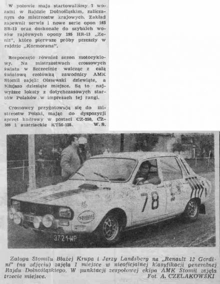 Rajd Dolnośląski - 1974r