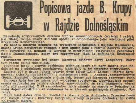 Rajd Dolnośląski 1974r