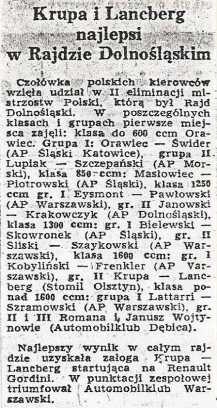 Rajd Dolnośląski 1974r
