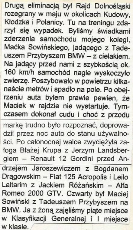 Rajd Dolnośląski 1974r