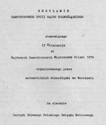 18 Rajd Dolnoślaski - 1974r