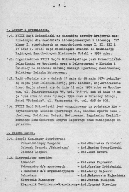 18 Rajd Dolnoślaski - 1974r