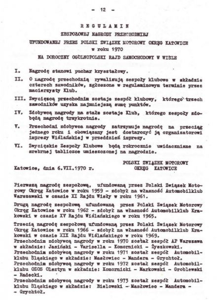 Rajd Wisły - 1974r