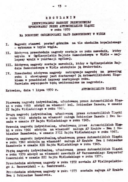 Rajd Wisły - 1974r