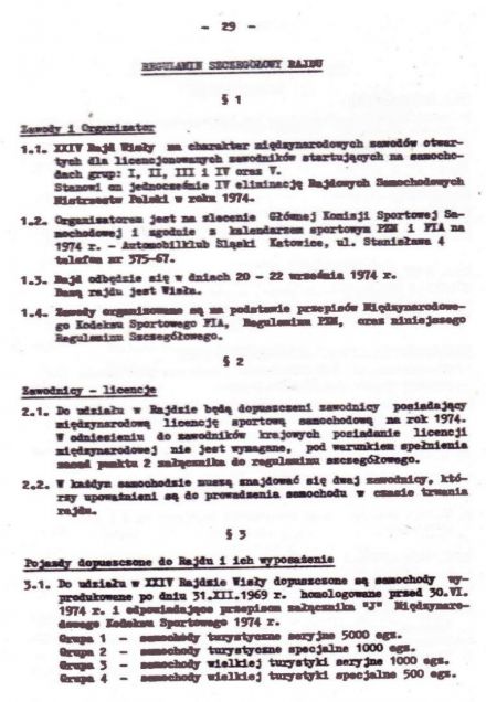 Rajd Wisły - 1974r