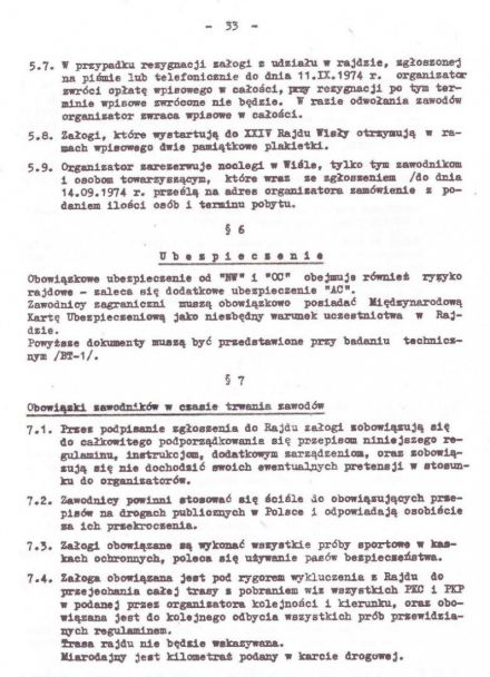 Rajd Wisły - 1974r