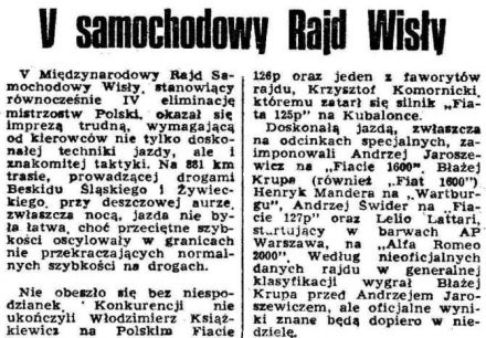 Rajd Wisły - 1974r