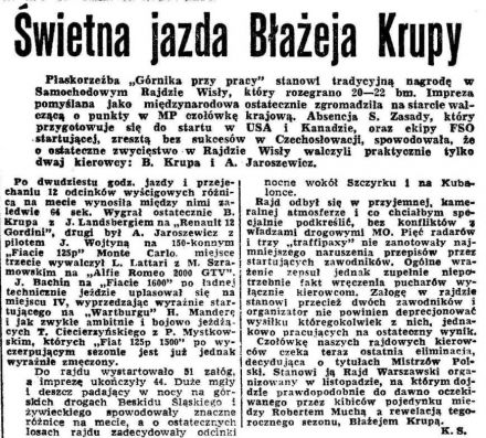 Rajd Wisły - 1974r