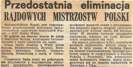 Rajd Wisły 1974r