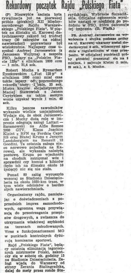 Rajd Warszawski 1974r