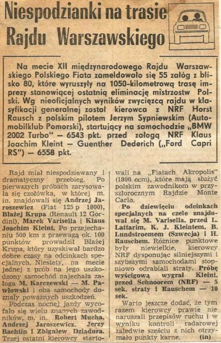 Rajd Warszawski 1974r