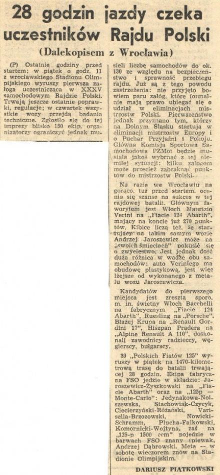 35 Rajd Polski - 1975r