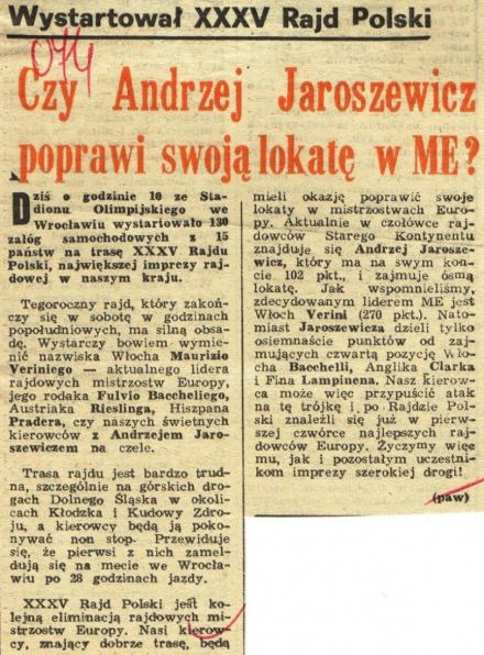 35 Rajd Polski - 1975r