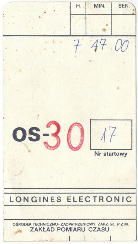 35 Rajd Polski - karta oesu nr.30.