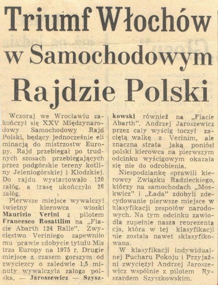 35 Rajd Polski - 1975r