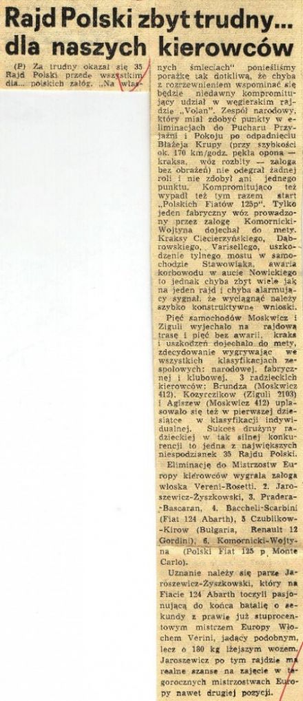 35 Rajd Polski - 1975r