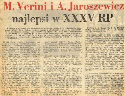 35 Rajd Polski - 1975r