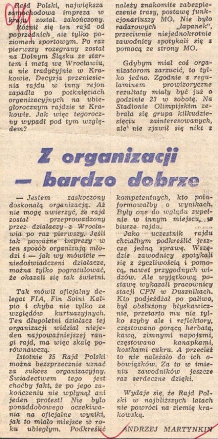 35 Rajd Polski - 1975r