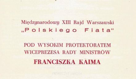 13 Rajd Warszawski - 1975r