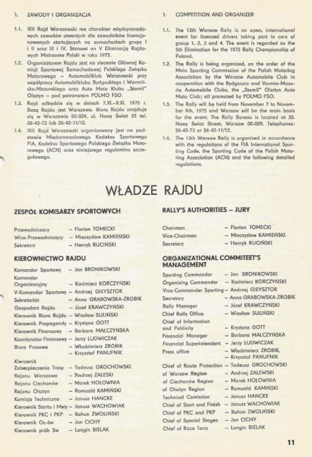 13 Rajd Warszawski - 1975r