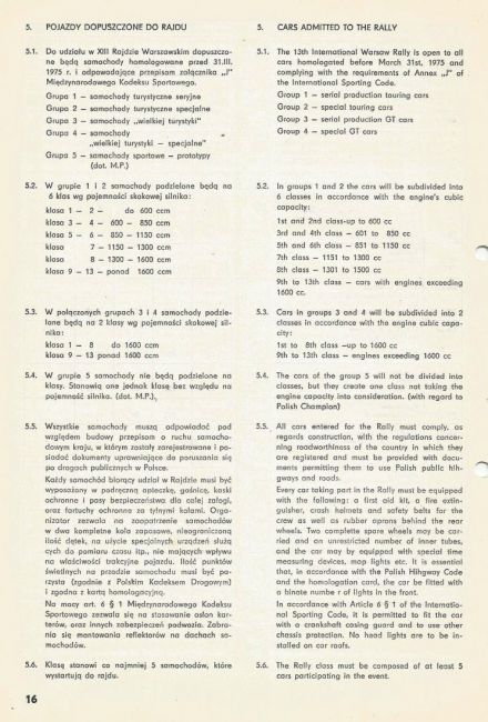 13 Rajd Warszawski - 1975r