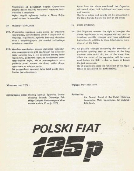 13 Rajd Warszawski - 1975r.