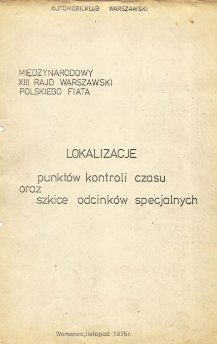 13 Rajd Warszawski - 1975r.