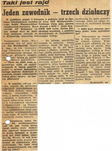 13 Rajd Warszawski - 1975r.