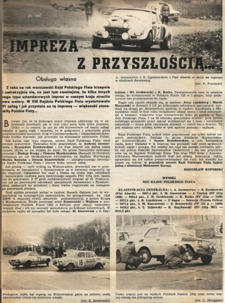 13 Rajd Warszawski - 1975r