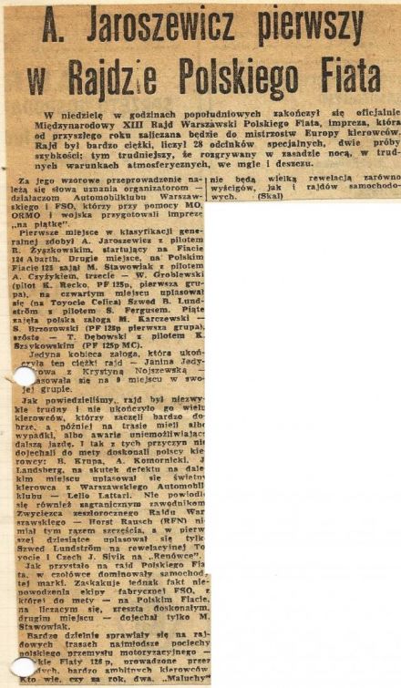 13 Rajd Warszawski - 1975r