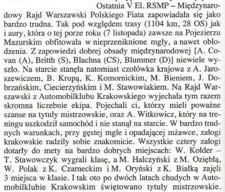 Rajd Warszawski - 1975r