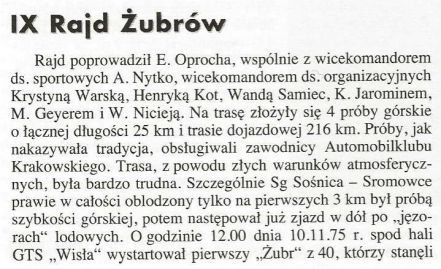 9 Rajd Żubrów - 1975r