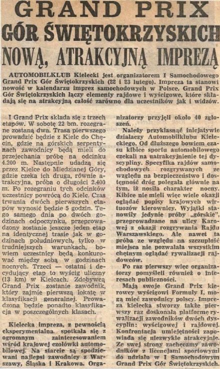 1 Grand Prix Gór Świętokrzyskich - 1975r