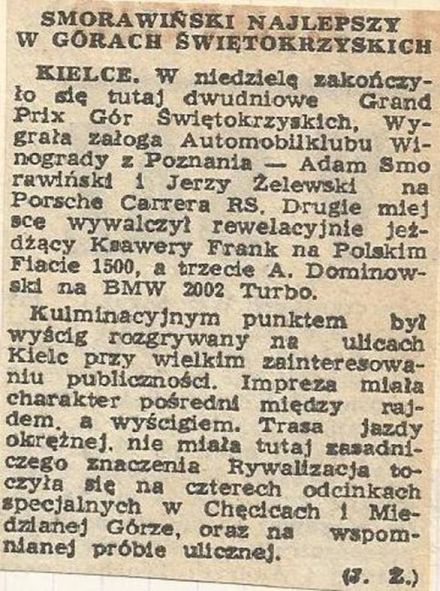 1 Grand Prix Gór Świętokrzyskich - 1975r