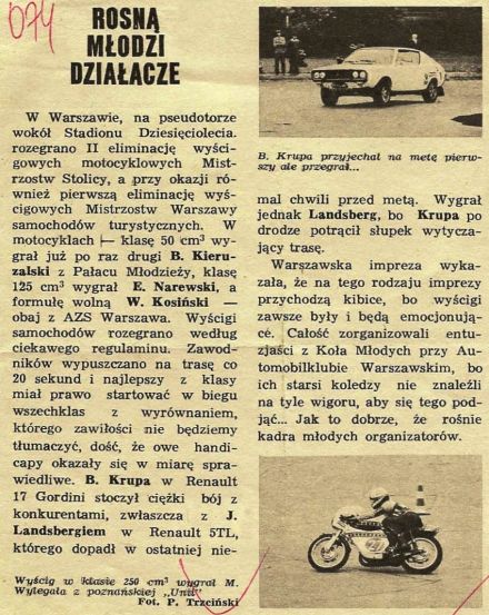 Wyścig w Warszawie - 1975r