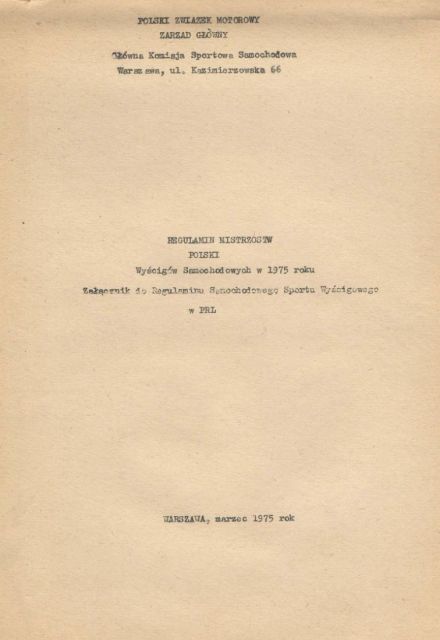 Wyścigowe Mistrzostwa Polski 1975r