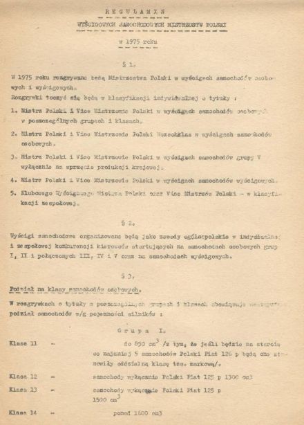 Wyścigowe Mistrzostwa Polski - 1975r